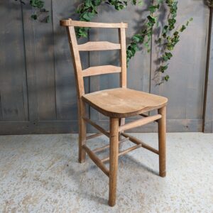 Pale Limed Elm & Beech Antique Church Chapel Chairs from Canterbury No Rack (SOLD)