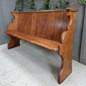 Unusual Ornately Shaped Antique Pine Church Pews Benches from Billingshurst (SOLD)