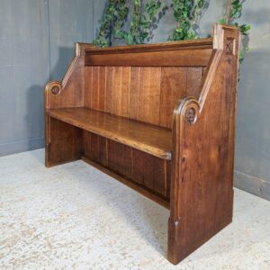 Quality Antique Oak Carved Choir Pew from St Mary's Port Dinorwic Wales (SOLD)