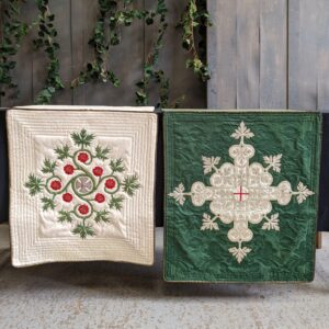Pair of Large Embroidered Damask Lectern Falls (SOLD)