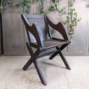 Simple & Plain Antique Dark Oak Glastonbury Clergy Chair (SOLD)