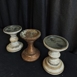 Set of 3 Short Early Victorian Style Pricket Candlesticks (SOLD)