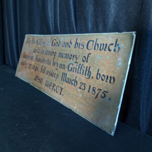 1875 Welsh Brass Memorial Plaque to Louisa Wynn-Griffith (SOLD)