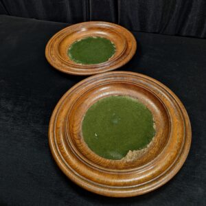 Extra Large Antique Oak & Green Baize Antique Church Collection Plates (SOLD)