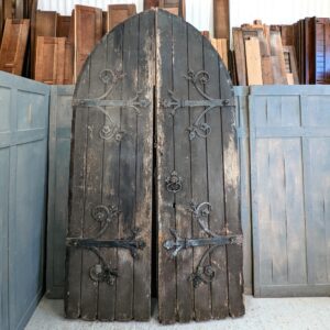 Large Victorian Oak Faced Gothic Arched Church Main Doors (SOLD)