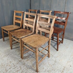 Harlequin Set of 6 Double Ladderback Church Chapel Chairs (SOLD)