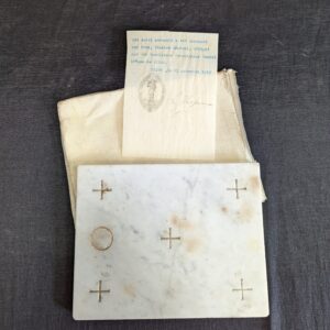 Rare Genuine Marble Church Altar Stone with Certificate & Original Cloth Case (SOLD)