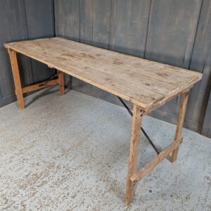 Long Vintage Pine Folding Church Trestle Table (SOLD)