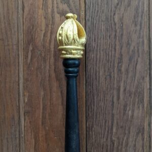 Short Wooden Bishops Stave Staff with Gold Mitre (SOLD)