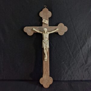 Weathered Rustic Antique Oak & Plaster Wall Crucifix (SOLD)