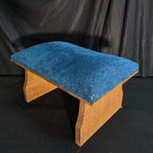 Blue Upholstered Modern Oak Kneeler (SOLD)