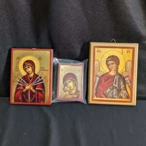 Set of 3 Modern As New Slavic Icons including Our Lady of Seven Sorrows & Archangel Gabriel (SOLD)