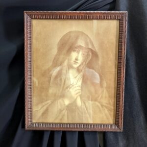 Antique Oak Framed Sepia Print The Beauty of Our Lady the Blessed Virgin Mary (SOLD)