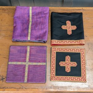 Two Matching Vintage Burses & Veils in Black & Purple (SOLD)