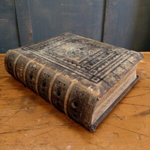 Large High Quality Antique 1865 Wedding Gift Bible in Leather & Brass (SOLD)