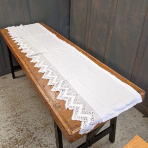 White Embroidered Lace Cotton Church Altar Superfrontal (SOLD)
