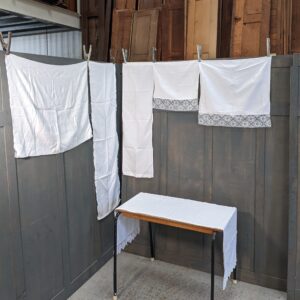 Mixed Batch of Six White Cotton Altar Cloths (SOLD)