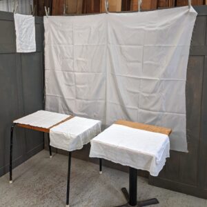 Five Church Altar Textiles including Large Swatch of Satin Cloth (SOLD)