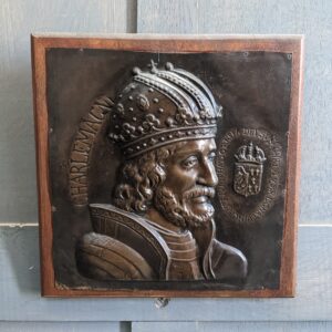 Emperor of The Holy Roman Empire Charlemagne Metal & Wood Plaque (SOLD)