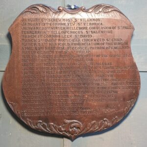 Highly Curious Carved Antique Oak Religious Almanac Shield SALE (SOLD)