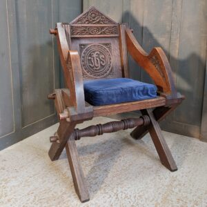 Front Rank Excellent Carved Oak Antique Glastonbury Clergy Chair from St Lukes Cobholm (SOLD)