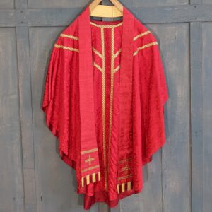 Silk Damask Crimson/Gold Chasuble with Stole (SOLD)