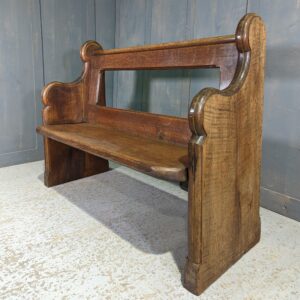 Solid Oak Open Back Shapely Ended Church Chapel Short Pews Benches (SOLD)