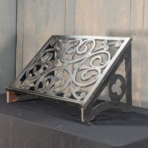Antique Cast Iron Church Table Lectern Book Rest Missal Stand with Foliate Fleur de Lis Design (SOLD)