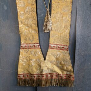 Antique Gold Damask Stole with Bullion Fringe & Pectoral Cord (SOLD)
