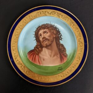 Vintage Limoge Gold Rimmed Plate Depicting Christ's Head with Thorns (SOLD)