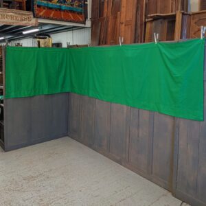 Long Green Textile Back Panel Hanging Suitable for Covering a Reredos (SOLD)