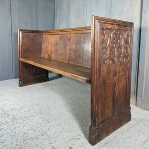 Top Quality Gilbert Scott Designed 1860's Oak Carved Gothic Church Pews Benches from Bath Abbey (SOLD)