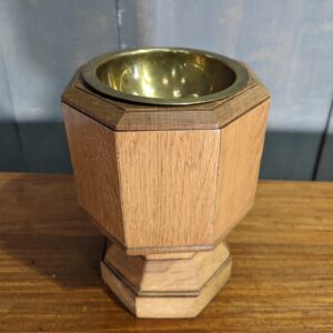 Portable Oak & Brass Baptismal Table Font from Sparkhill Methodist Church (SOLD)