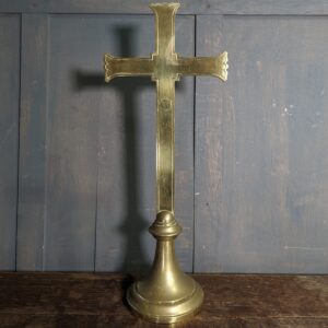 Plain Brass Antique Altar Cross from Sparkhill Methodist Church (SOLD)