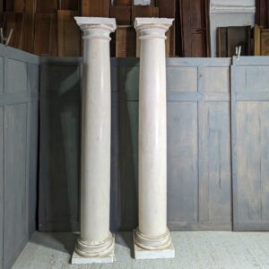Pair of Impressive Entranceway Faux Marble Columns Pillars from a Surrey Mansion (SOLD)