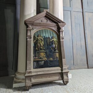 Large Ornate Antique French Oak Station of the Cross Mirror Conversion (SOLD)
