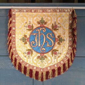 Beautiful 'IHS' Starry Sky Applique Damask Floral Bullion Banner Hanging Cope Panel (SOLD)