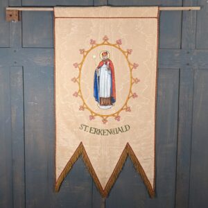 Vintage St Erkenwald Embroidered Cream Hanging Banner (SOLD)