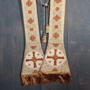 Top End Vintage Detailed Cream Stole with Heavy Bullion Stiching Tassels & Fringing (SOLD)