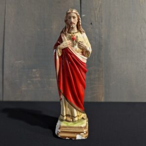 Italian Vintage Distressed Small Religious Statue of Christ the Sacred Heart (SOLD)