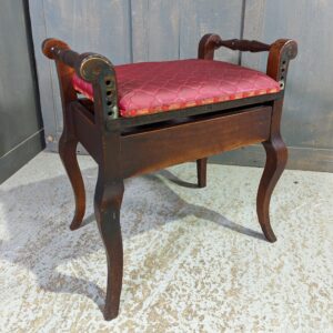 Brass & Hardwood Adjustable Piano Stool (SOLD)