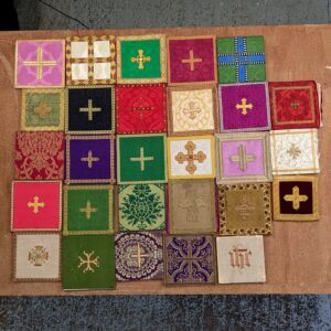 Fantastic Collection of 28 Valuable & Aged Colourful Burses Textile Project (SOLD)