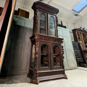 Exceptional Antique Highly Carved Oak Bookcase with Figures (SOLD)