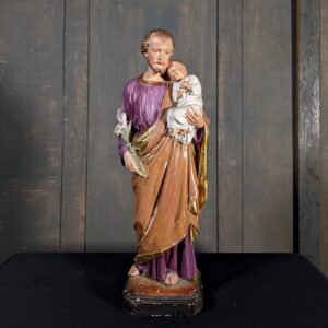 Small to Mid-Size Antique Polychrome St Joseph & Child Relgious Statue (SOLD)