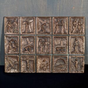 Mid Century Stations of the Cross Bronze Plaque Panel (SOLD)