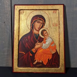 Large Hand-Painted Byzantine Icon of The Madonna Virgin Mary & Child (SOLD)