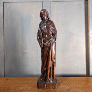 Antique 19th Century Hand Carved Religious Statue of St John with Palm Leaf (SOLD)