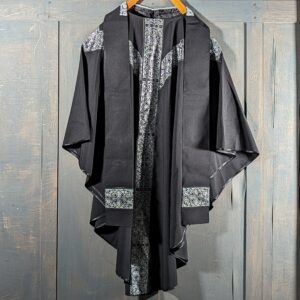 As New Black Chasuble with Silver Brocade Orphrey & Maniple Stole Veil & Burse (SOLD)