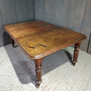 Large Mahogany Antique Victorian Dining Table with Fluted Legs & One Leaf (SOLD)