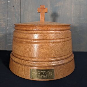 Mid Century Oak & Copper Baptismal Font (SOLD)